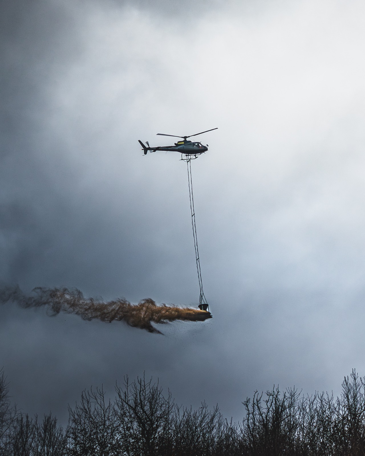 Per Helikopter für gesunde Waldböden: 
