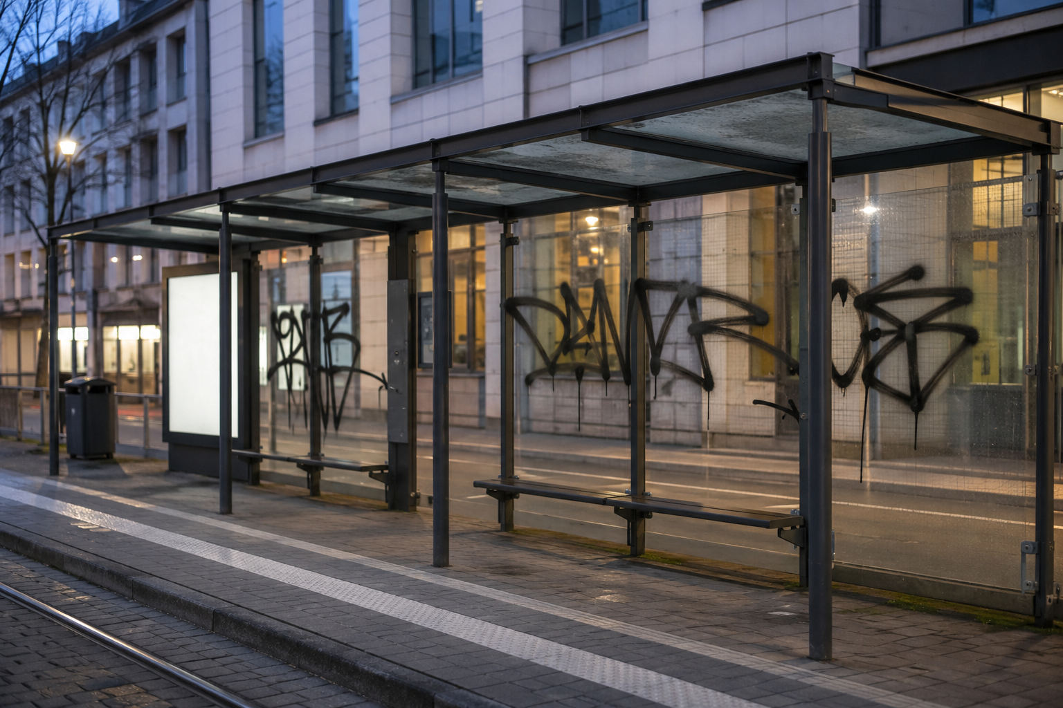 Mannheim: Graffiti an Straßenbahnhaltestelle Dalbergstraße – Polizei sucht Zeugen