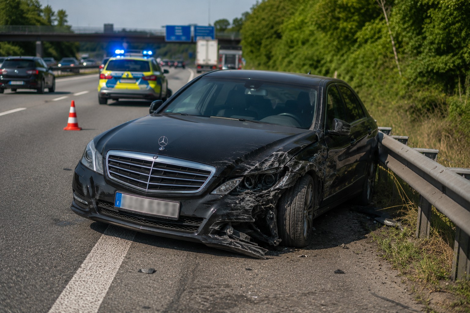 A6 bei Mannheim: Mutmaßlich unter Drogeneinfluss – 29-Jähriger verursacht Unfall auf der Autobahn