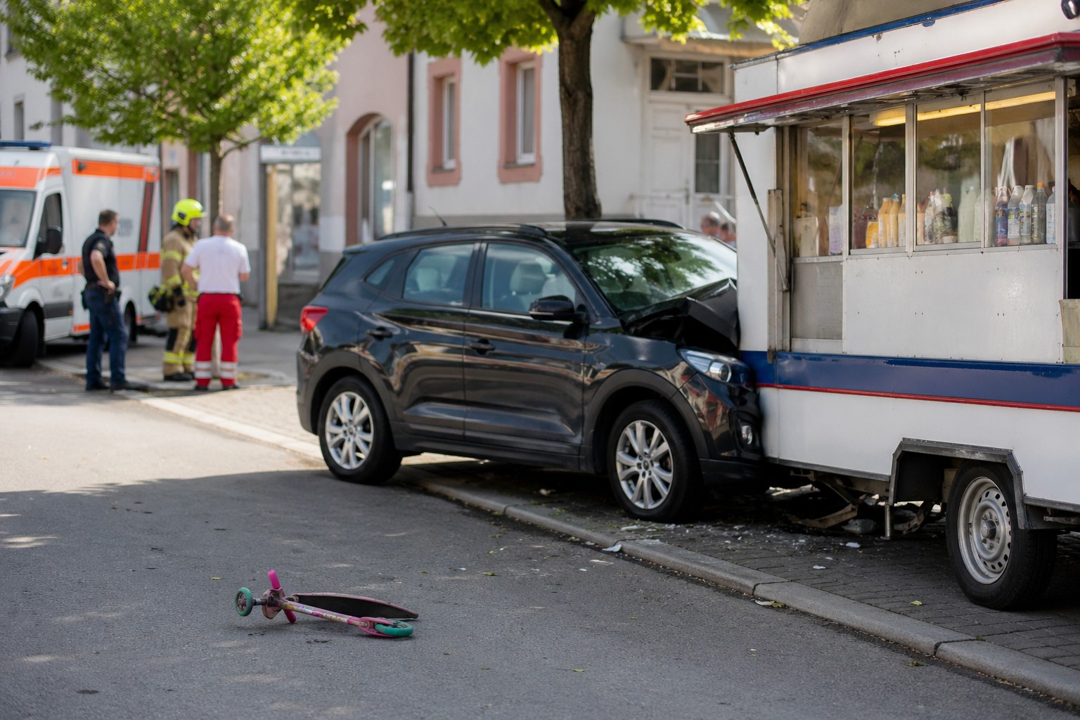 PHILIPPSBURG-RHEINSHEIM: Auto erfasst Kinder vor Imbiss – fünf Verletzte nach Parkmanöver