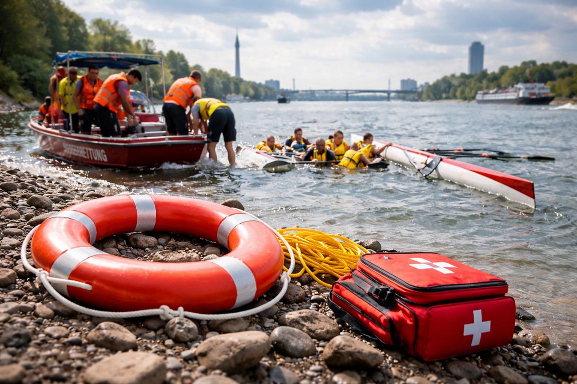 Mannheim Speyer: Zehn Ruderer kentern auf dem Rhein bei Mannheim