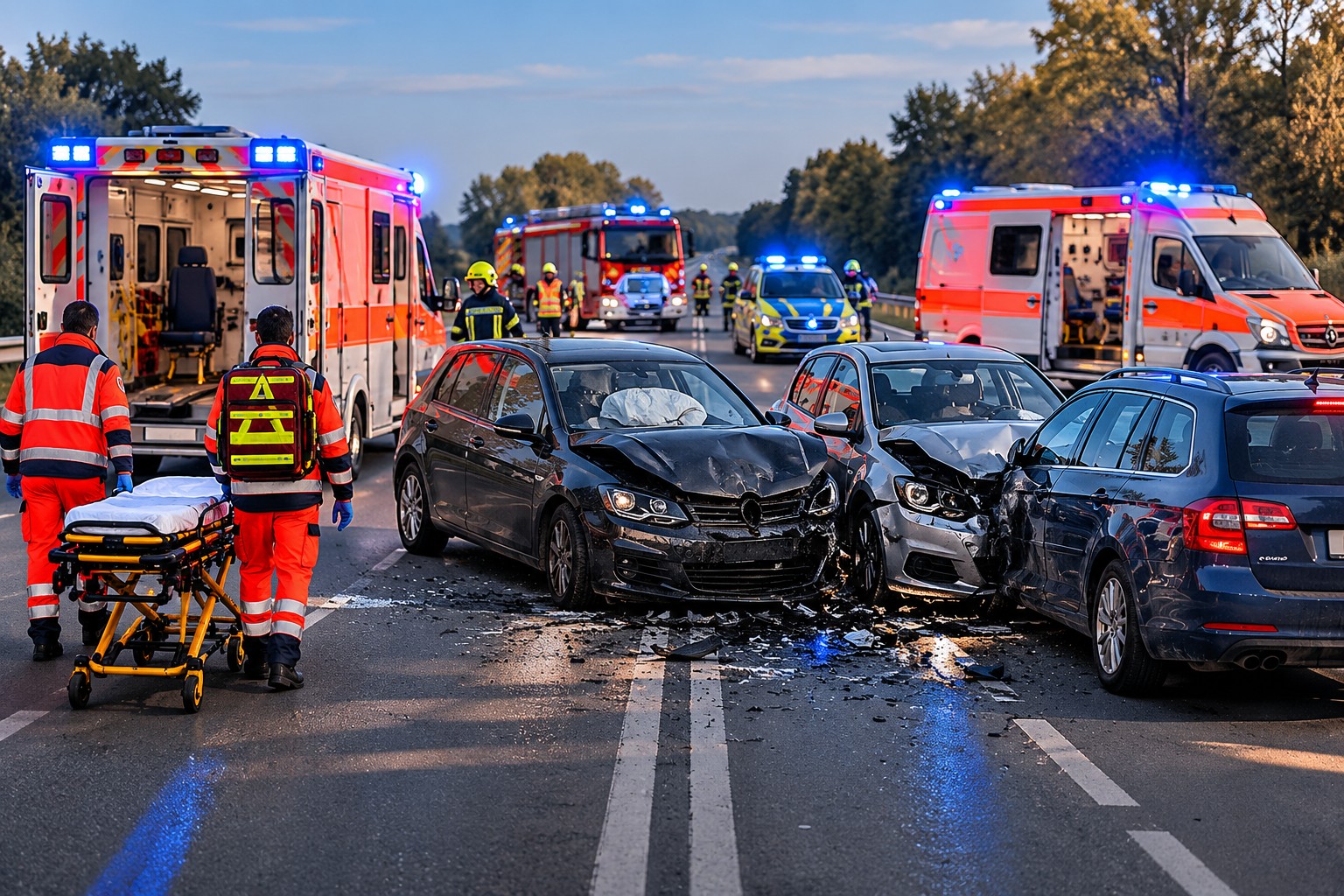 Karlsruhe: Sprinter fährt auf Sattelzug auf – 21-Jähriger bei Unfall auf der A5 schwer verletzt