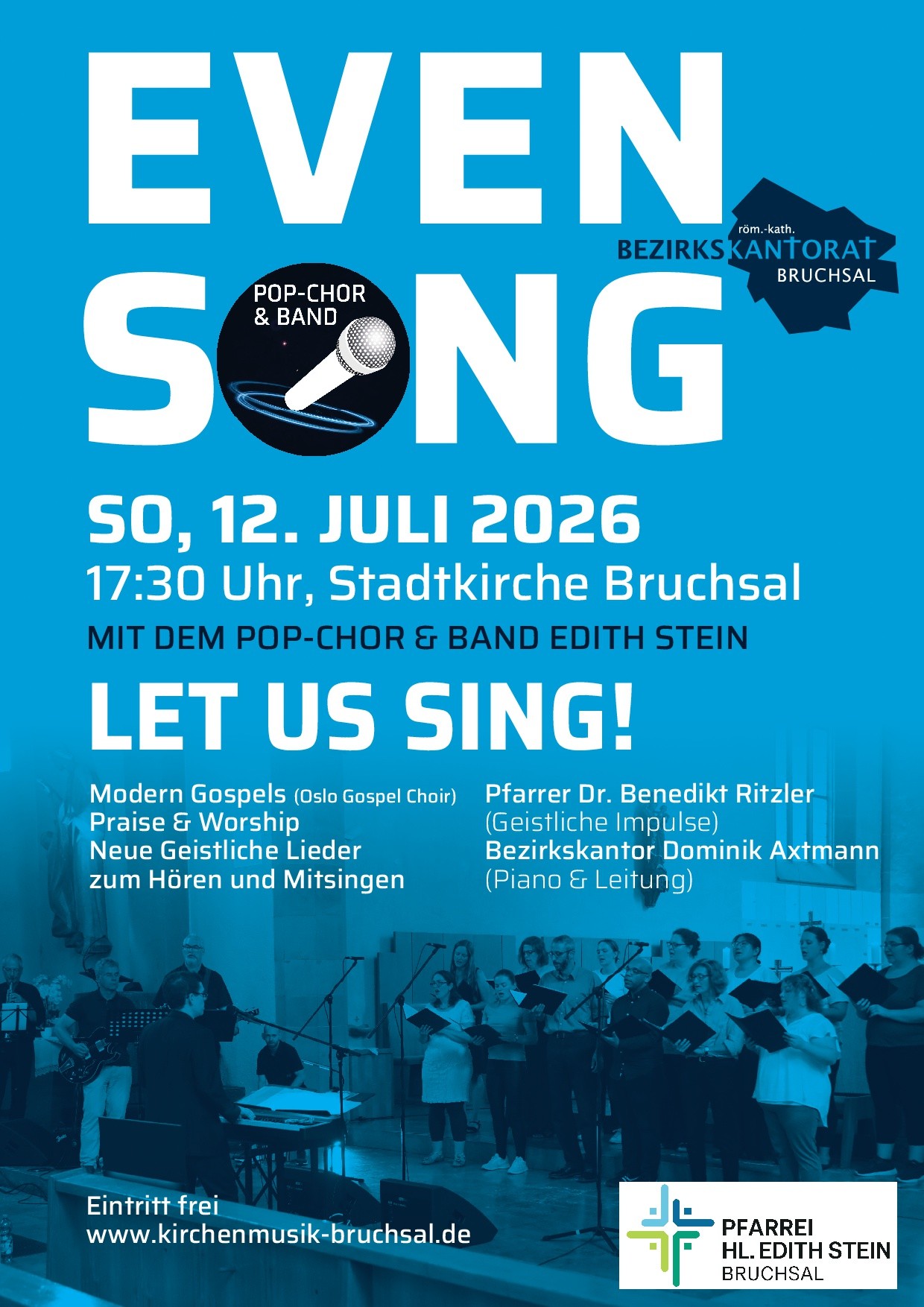 Bruchsal: Sommerlicher Evensong mit Pop-Chor und Band lädt zum Mitsingen ein