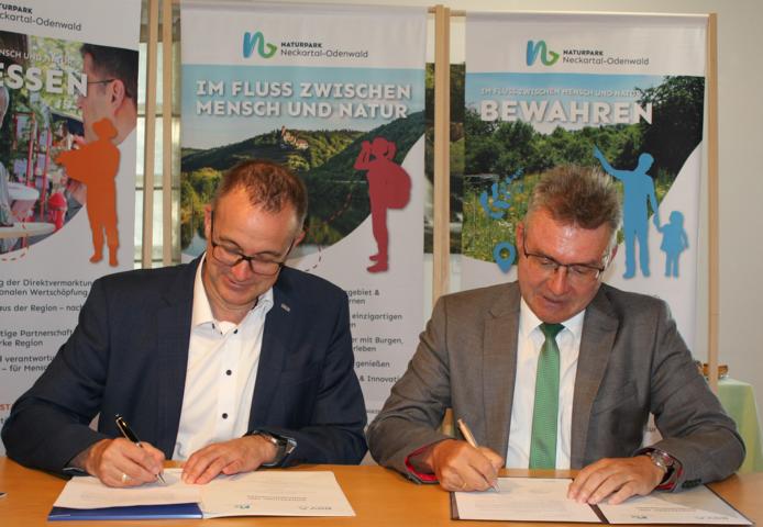 Naturpark Neckartal-Odenwald: Gemeinsam für Natur, Kultur und Gemeinschaft: Naturpark Neckartal-Odenwald und BGV schließen Kooperations- und Sponsoringvertrag