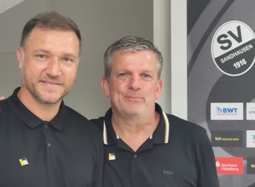 (Foto: SpoWo) Danny Galm, links, und Matthias Imhof - frische Sportkompetenz am Hardtwald SVS1