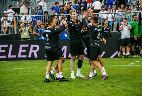 (Foto: W. Neuberth) Deutschland konnte den zweiten Sieg bei der Heim-WM bejubeln WM Jubel