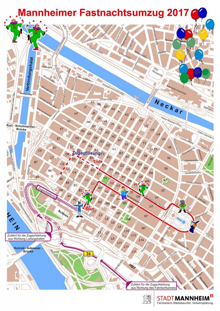 © Stadt Mannheim route fasnachtsumzug